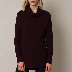 Maroon waffle cowl neck sweater